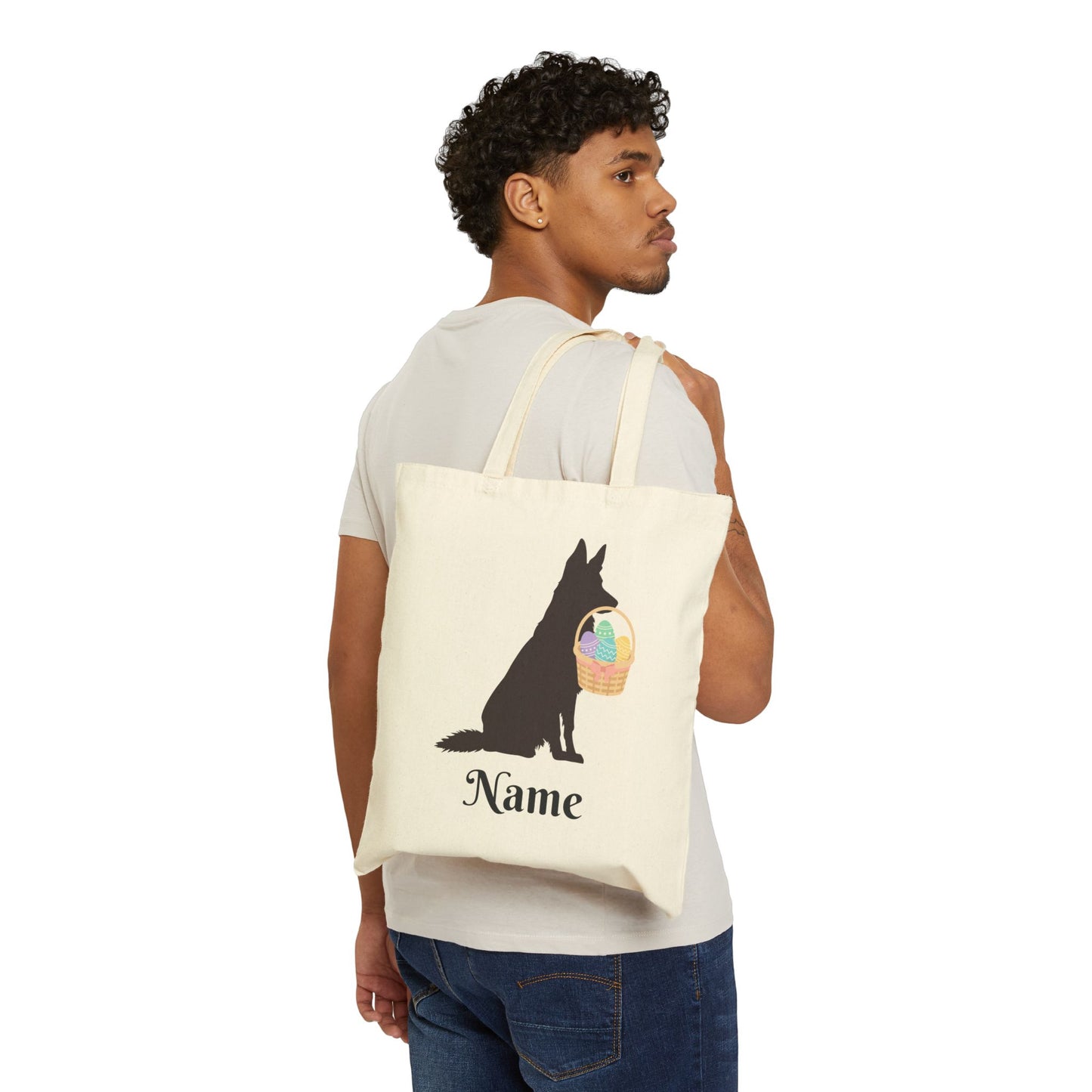 Easter GSD Cotton Tote Bag