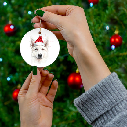 White German Shepherd Christmas Ornament