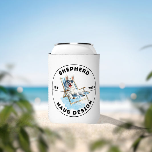 Paws & Paradise White German Shepherd Can Cooler Sleeve