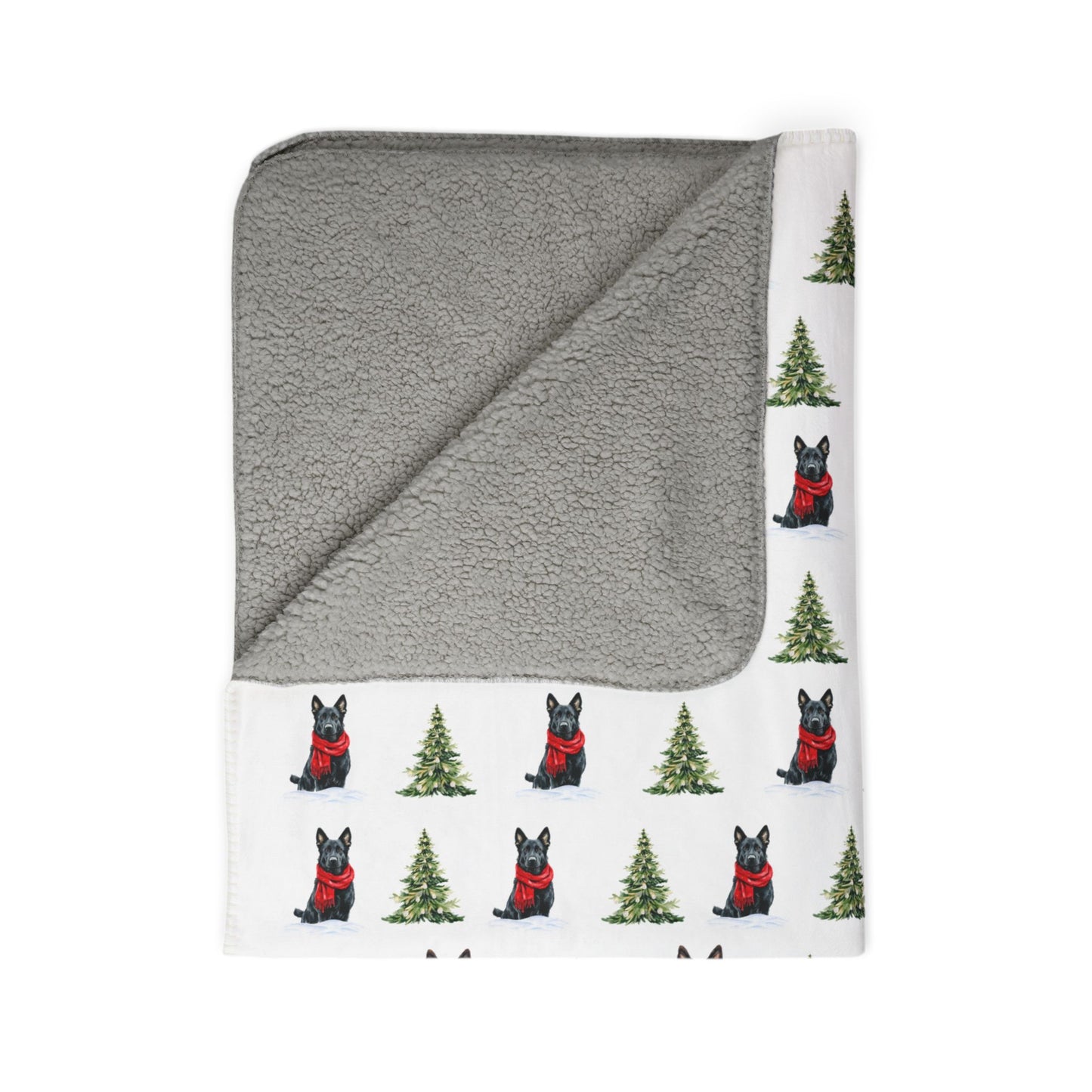 Black German Shepherd Christmas Blanket