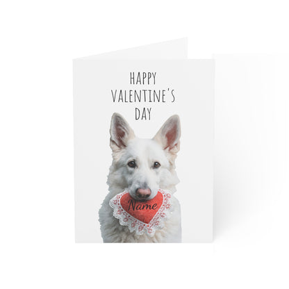 White German Shepherd Custom Valentine's Card