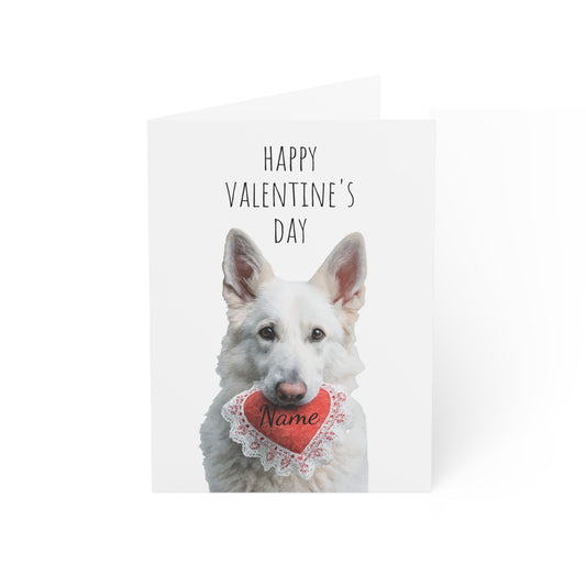 White German Shepherd Custom Valentine's Card