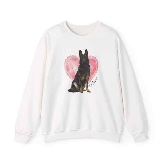 Personalized DDR Shepherd Lace Heart Sweatshirt