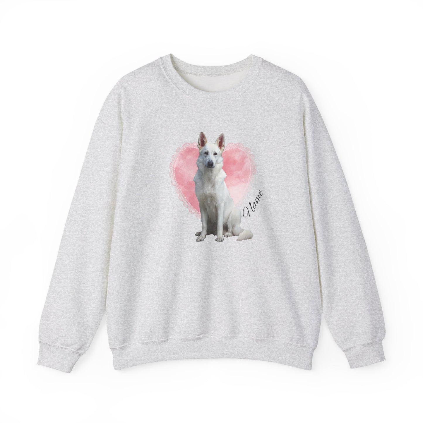 Personalized White Shepherd Lace Heart Sweatshirt