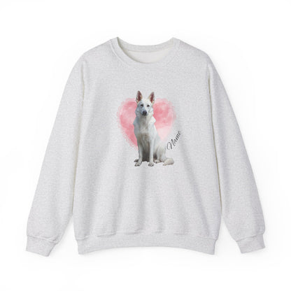 Personalized White Shepherd Lace Heart Sweatshirt