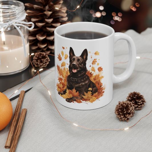 Black GSD Fall Coffee Mug