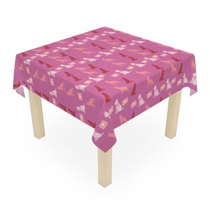 Valentine’s Day German Shepherd Tablecloth Pink