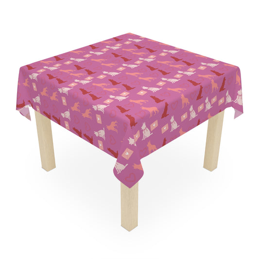 Valentine’s Day German Shepherd Tablecloth Pink