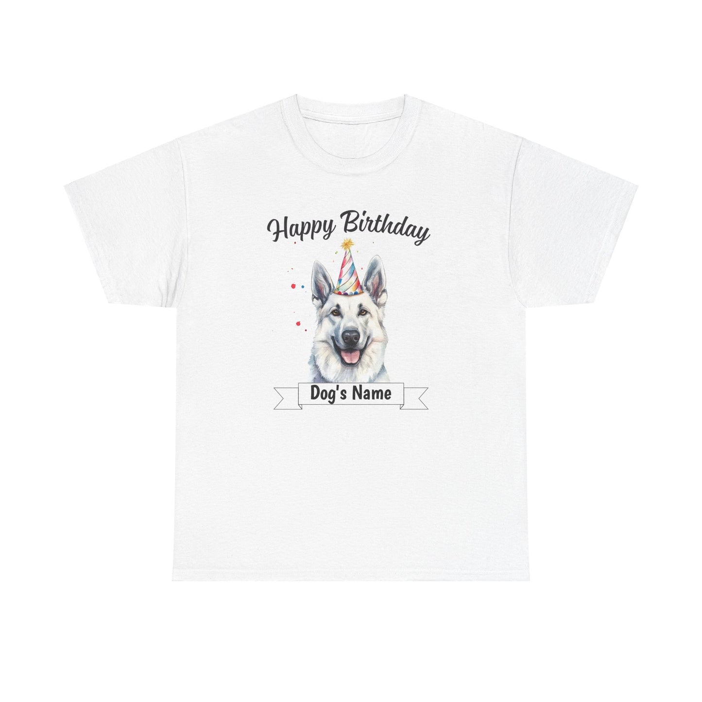 Custom Birthday White German Shepherd T-Shirt