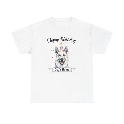 Custom Birthday White German Shepherd T-Shirt