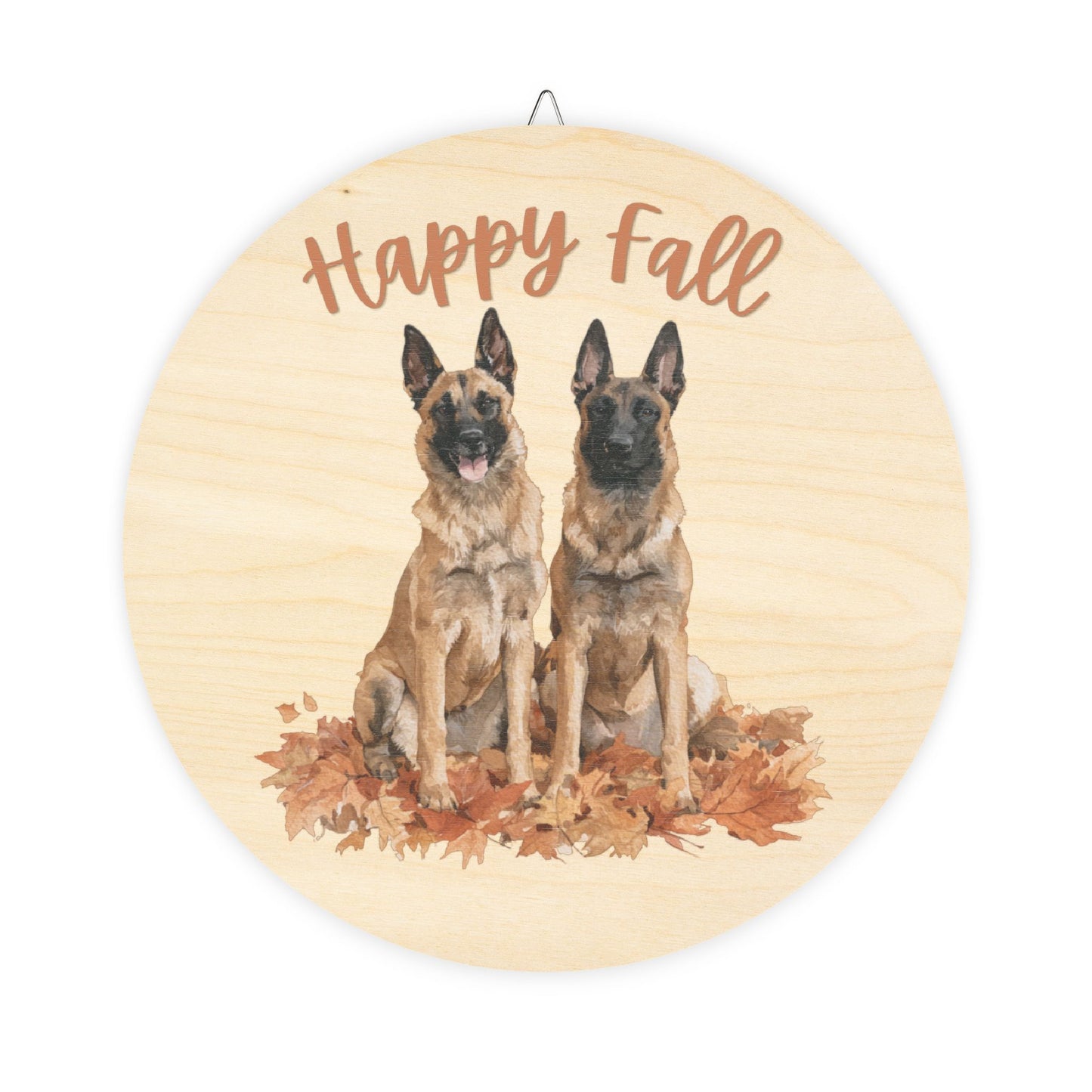 Happy Fall Belgian Malinois Wooden Sign