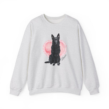 Personalized Black Shepherd Lace Heart Sweatshirt
