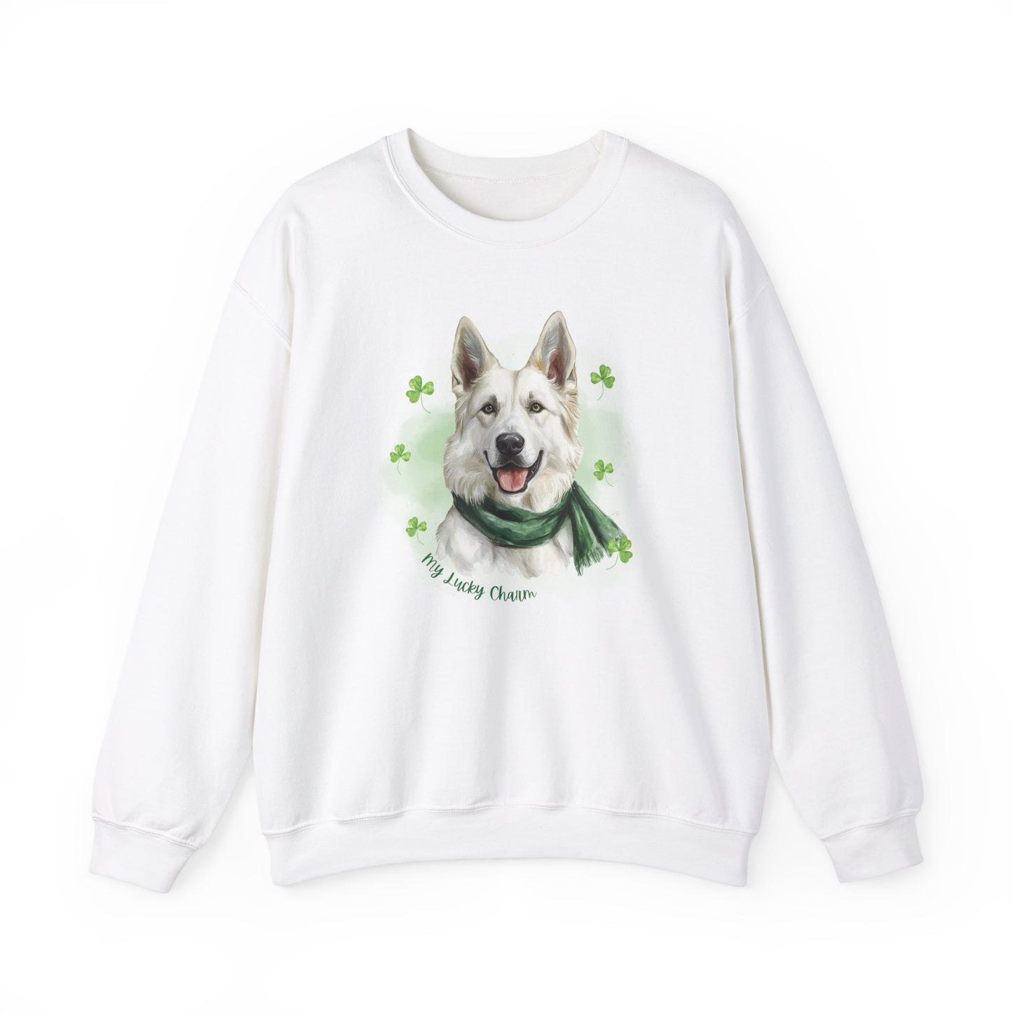 Lucky Charm White GSD Sweater