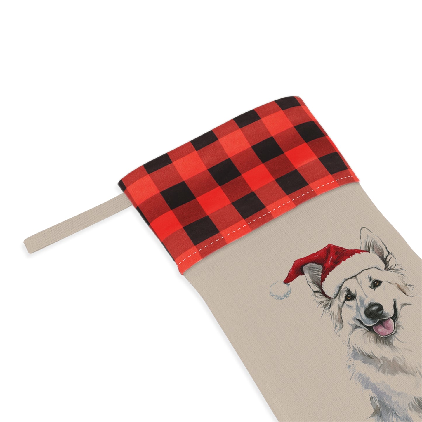 Custom White German Shepherd Stocking