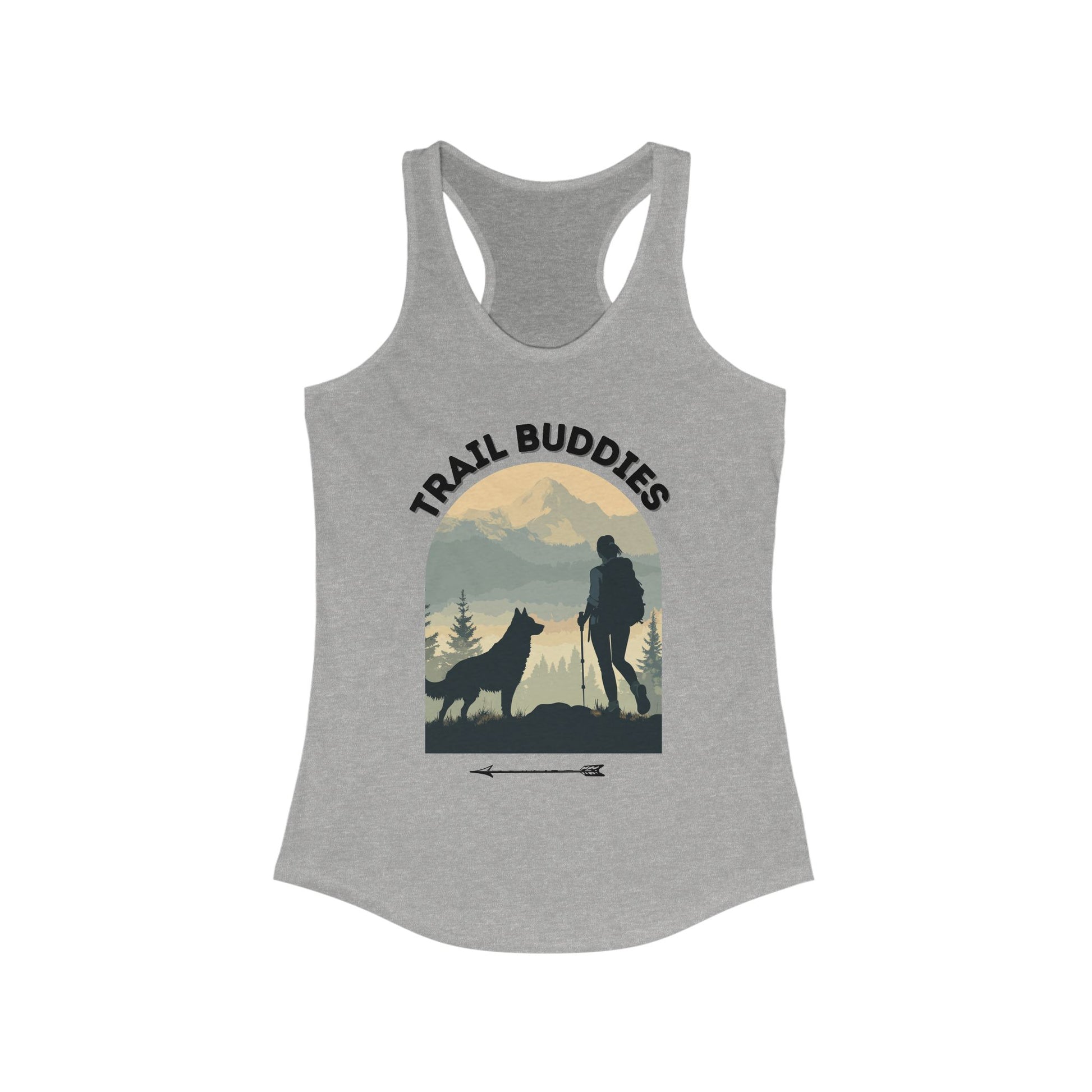 German Shepherd Dog Mom Trail Hiking Buddies Gray Tank Top 