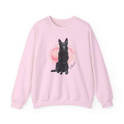 Personalized Black Shepherd Lace Heart Sweatshirt