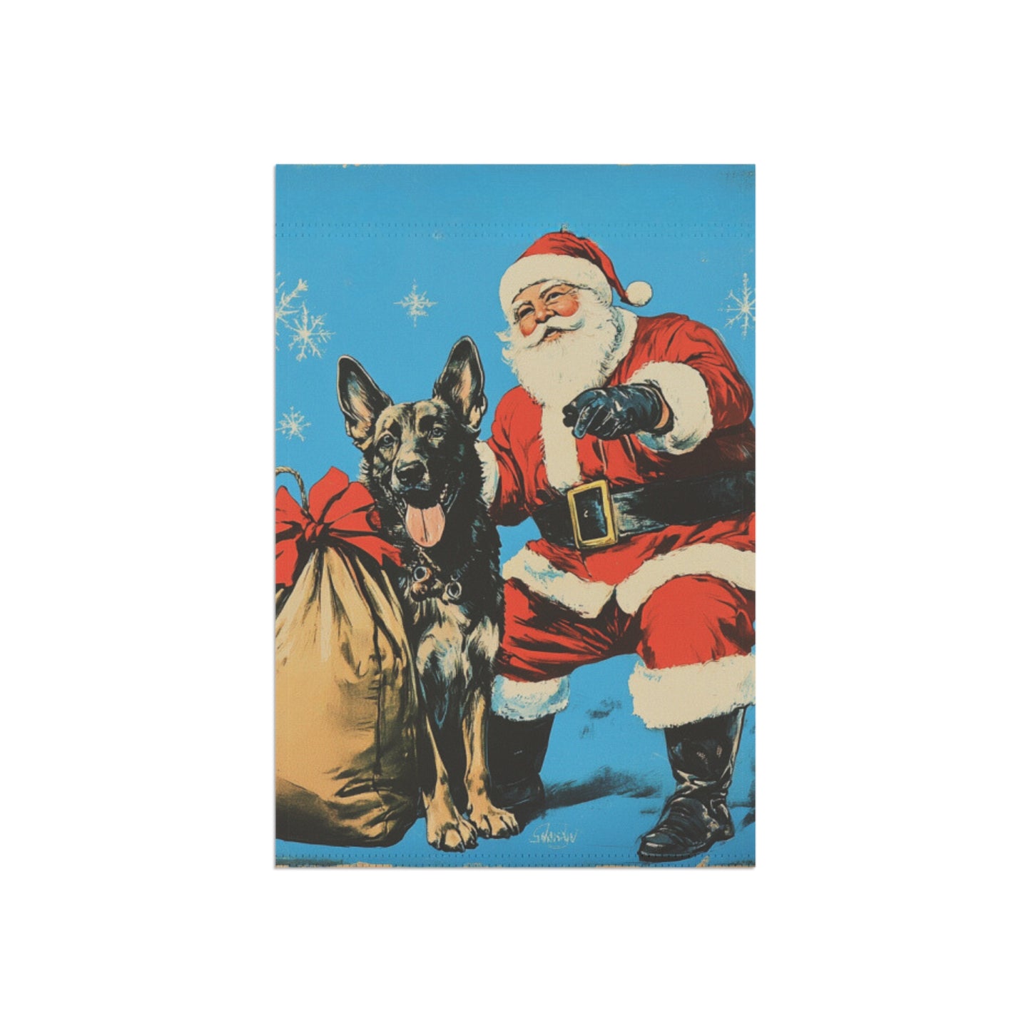 Santa's Pal Sable GSD Banner