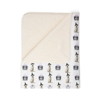 Shepherds & Spells White GSD Blanket