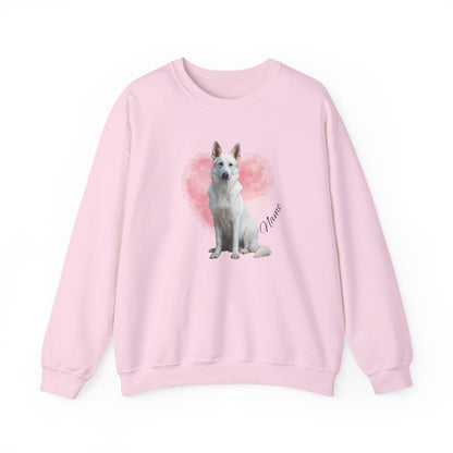 Personalized White Shepherd Lace Heart Sweatshirt