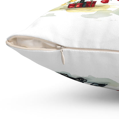 Black GSD Christmas Lights Pillow