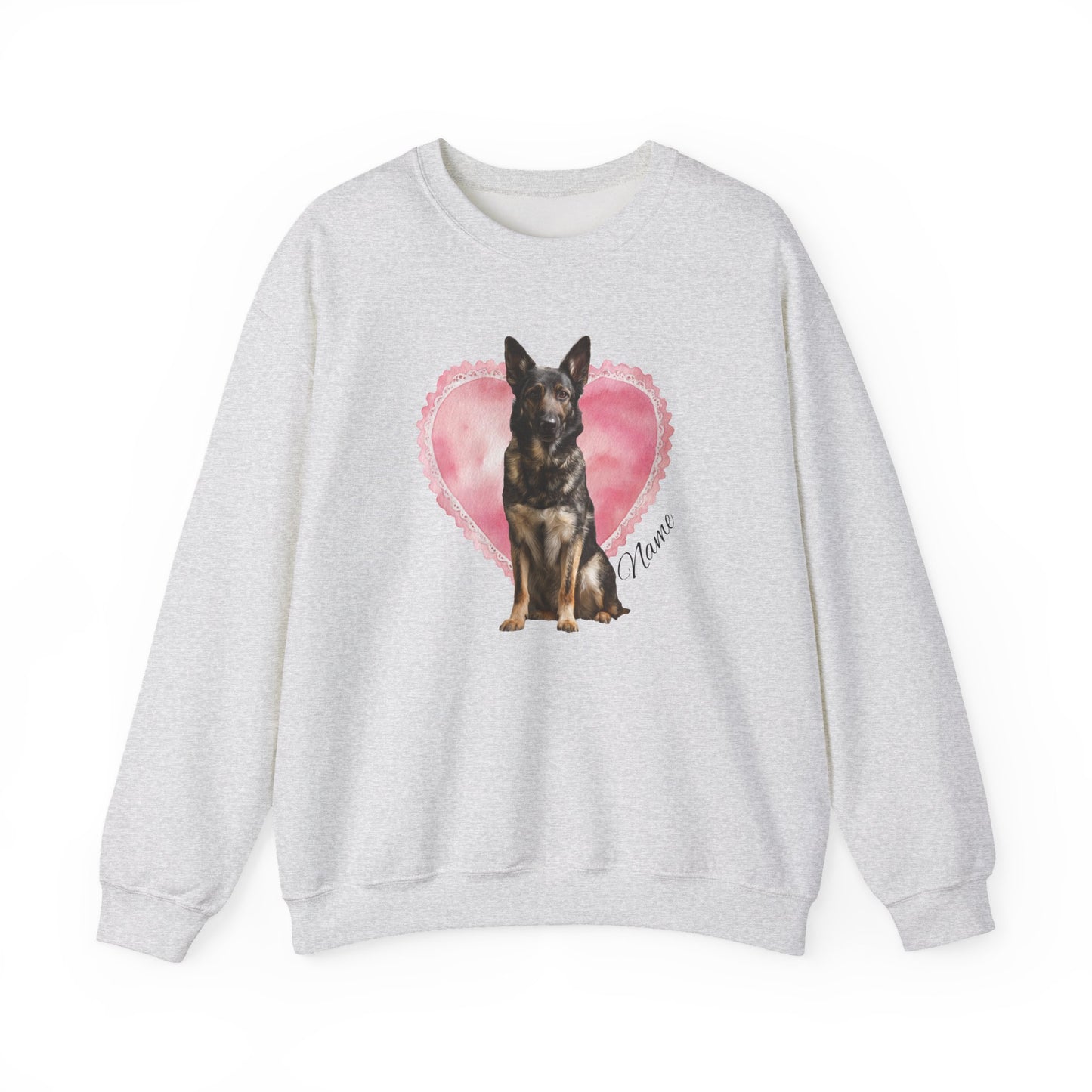 Personalized Sable Shepherd Lace Heart Sweatshirt