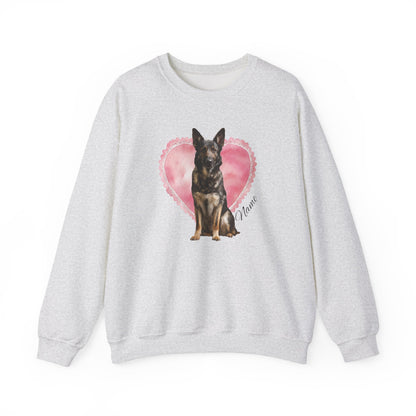Personalized Sable Shepherd Lace Heart Sweatshirt