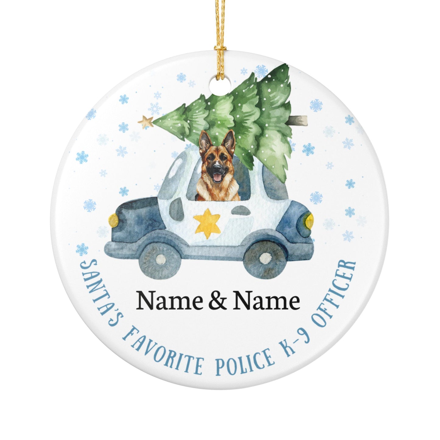 Santa’s Favorite K-9 Officer Custom Ceramic Ornament