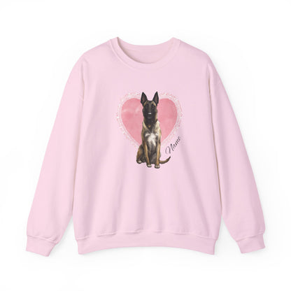Personalized Belgian Malinois Shepherd Lace Heart Sweatshirt