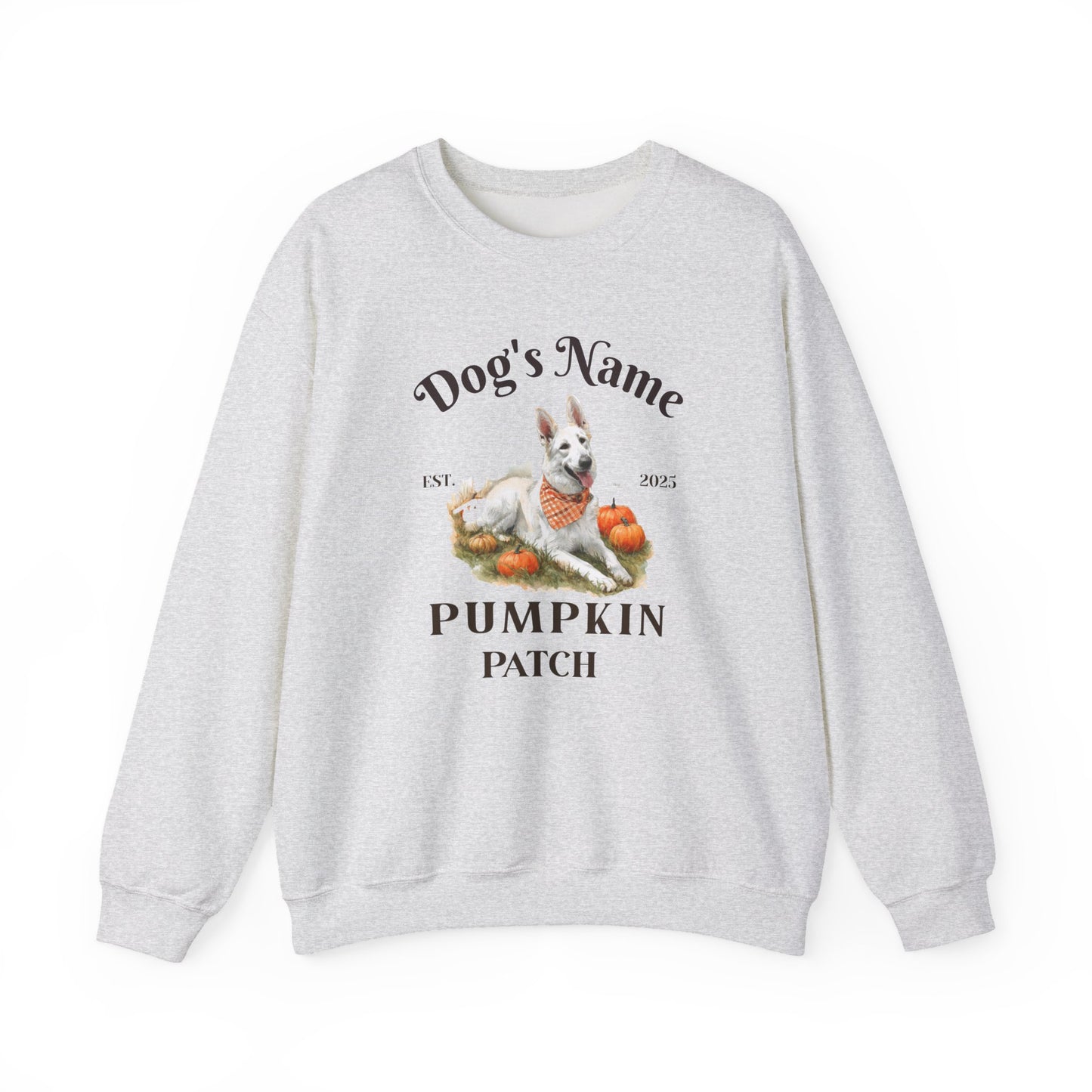 Custom White German Shepherd Pumpkin Patch Sweatshirt