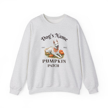 Custom White German Shepherd Pumpkin Patch Sweatshirt