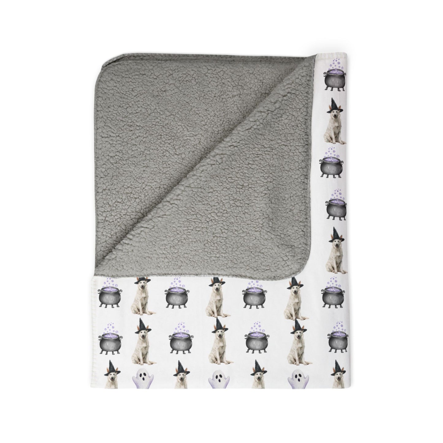 Shepherds & Spells White GSD Blanket
