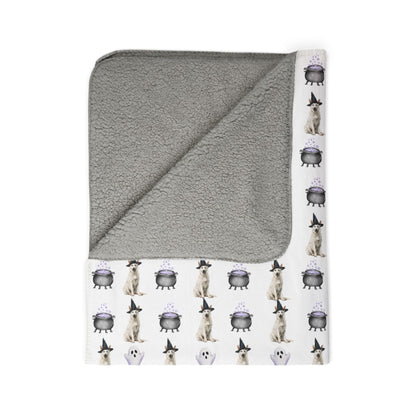 Shepherds & Spells White GSD Blanket