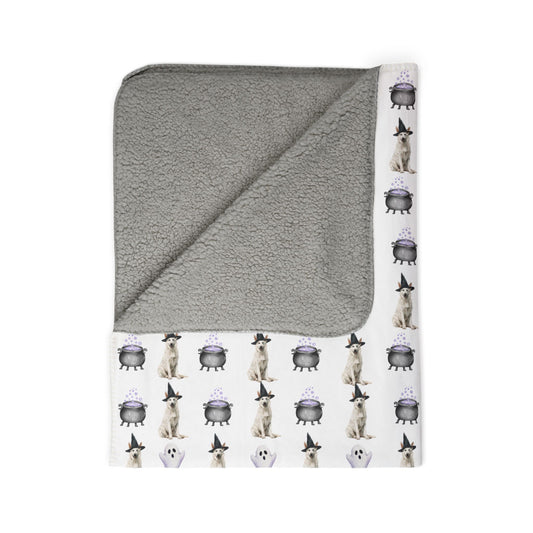 Shepherds & Spells White GSD Blanket