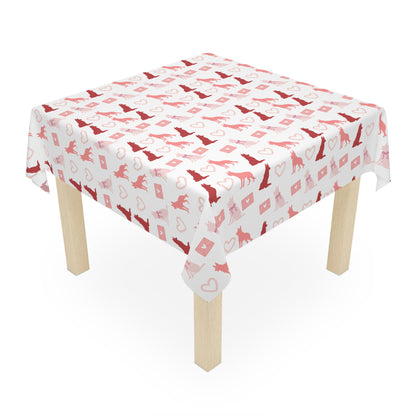 Valentine’s Day German Shepherd Tablecloth White