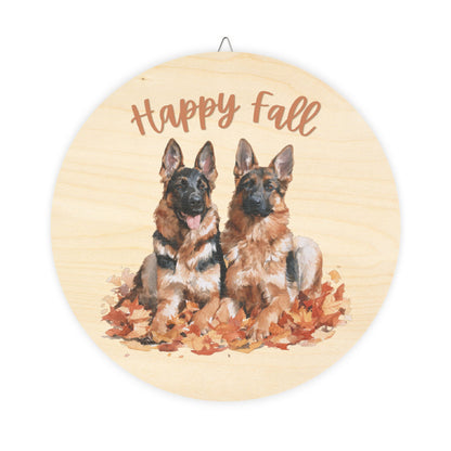 Happy Fall German Shepherd Wooden Sign