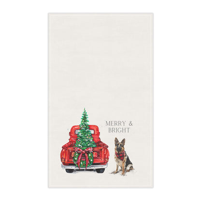 Merry and Bright GSD Christmas Kitchen Towel