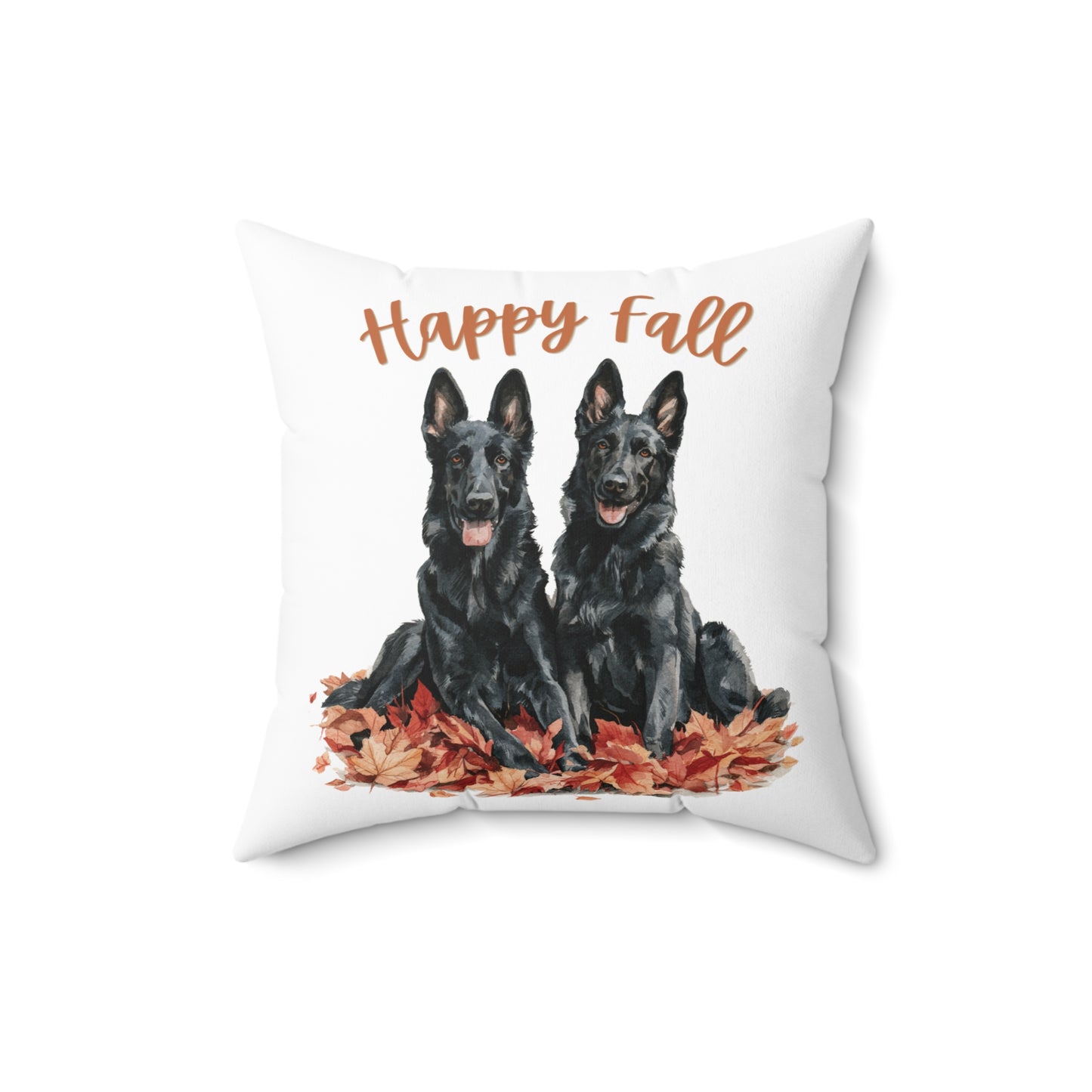 Happy Fall Black German Shepherd Pillow