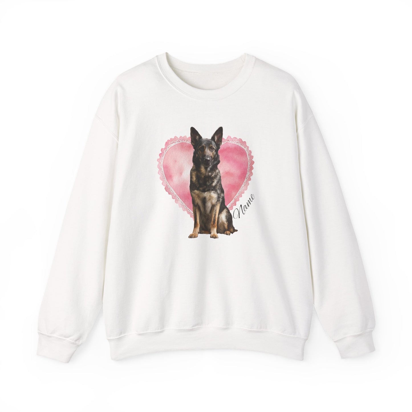 Personalized Sable Shepherd Lace Heart Sweatshirt