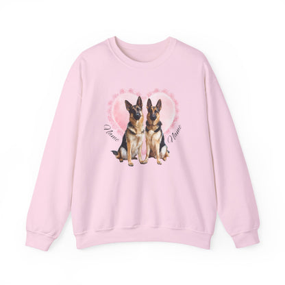 Personalized 2 German Shepherd Lace Heart Sweatshirt