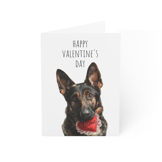 Working Line German Shepherd Custom Valentine's Card