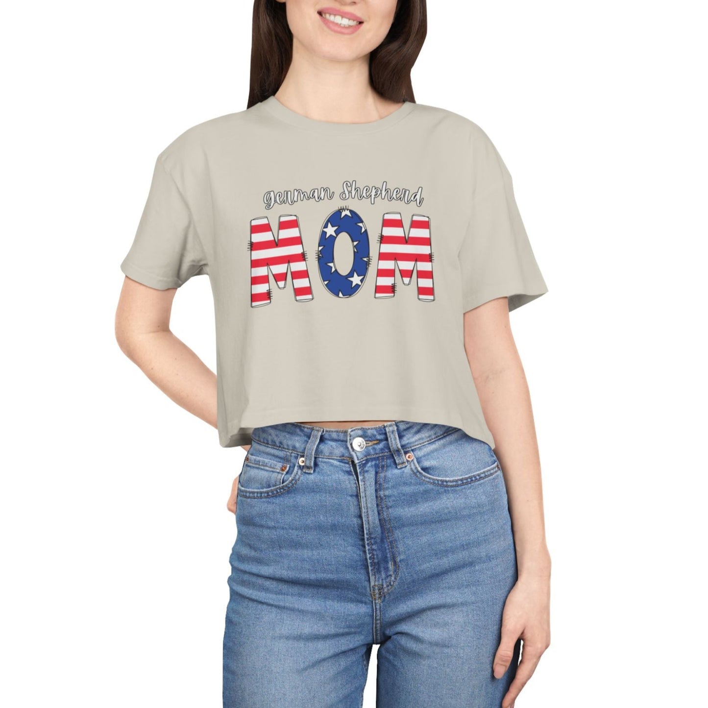 American German Shepherd MOM Crop Top