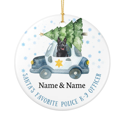 Santa’s Favorite Black K-9 Officer Custom Ceramic Ornament