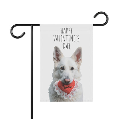 Custom White German Shepherd Valentine Banner