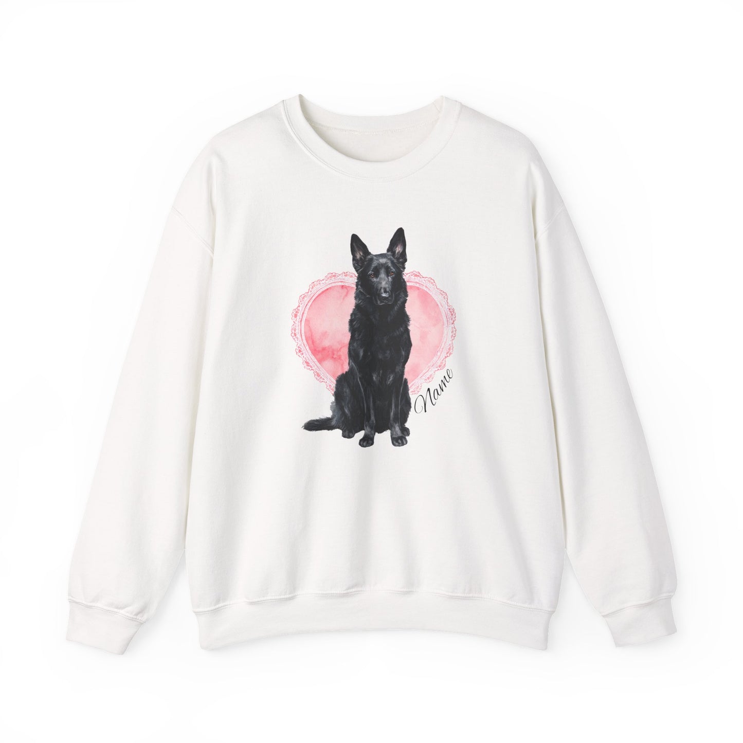 Personalized Black Shepherd Lace Heart Sweatshirt