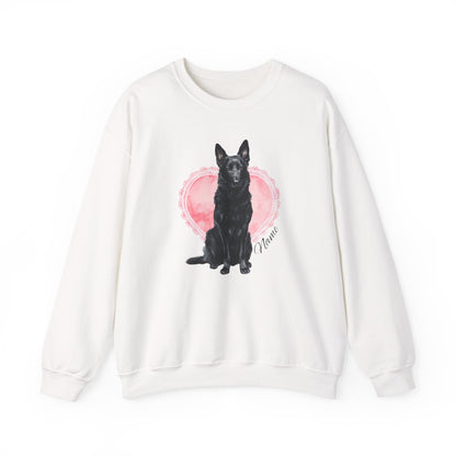 Personalized Black Shepherd Lace Heart Sweatshirt
