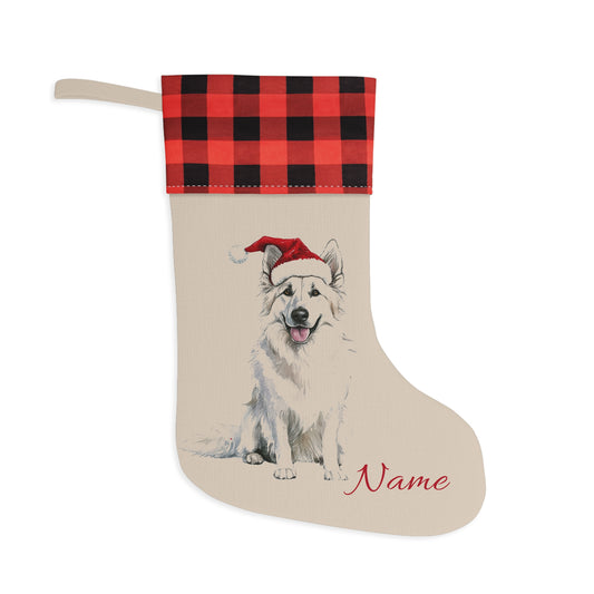 Custom White German Shepherd Stocking