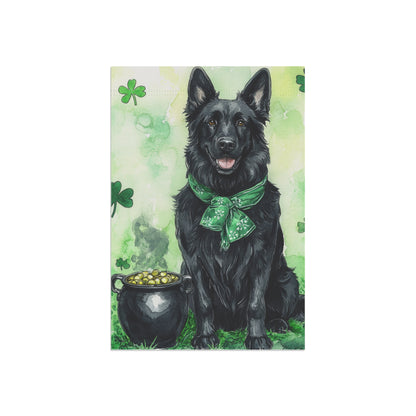 St. Patrick's Day Black GSD Banner