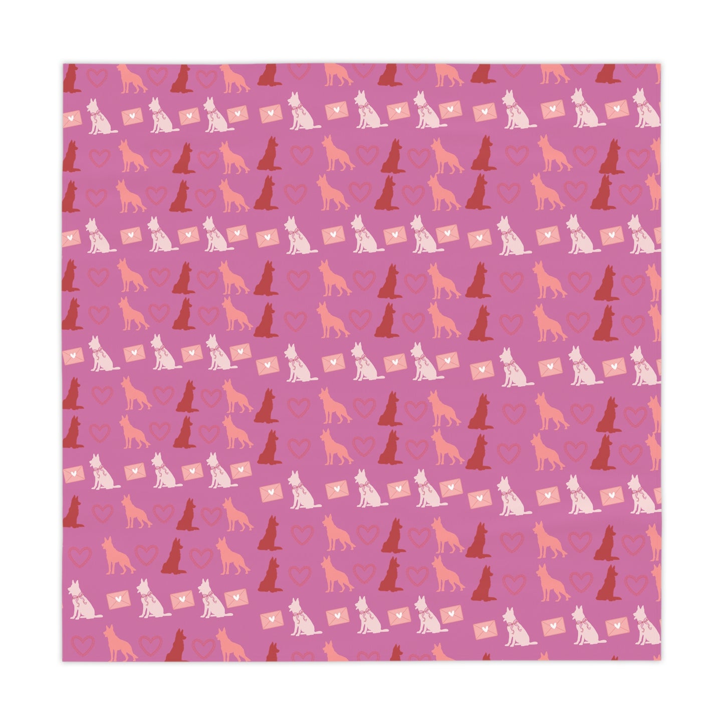 Valentine’s Day German Shepherd Tablecloth Pink