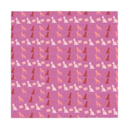 Valentine’s Day German Shepherd Tablecloth Pink