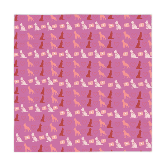 Valentine’s Day German Shepherd Tablecloth Pink